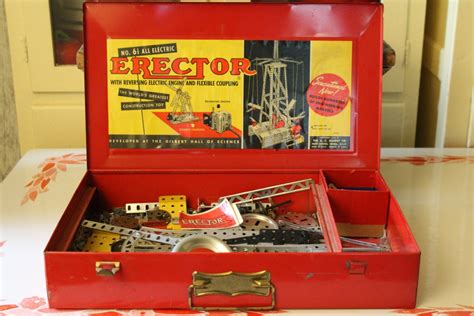 vintage erector set in metal box|Vintage Erector Set with Original Metal Box .